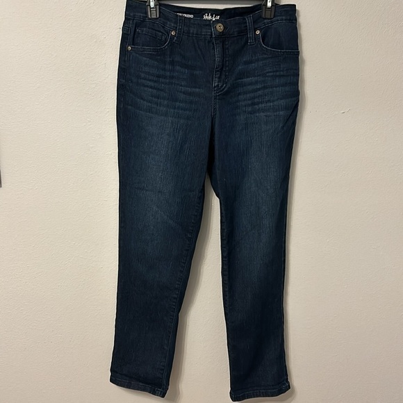 Style & Co Curvy Girlfriend denim jeans, dark blue wash, women’s size 10. - Picture 1 of 7